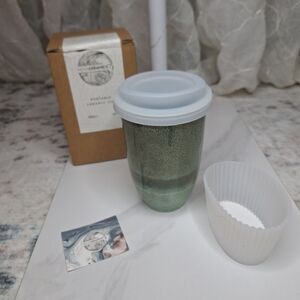 Nova Ceramics Artisan 12oz Ceramic Travel Cup Emerald Green Eco Friendly